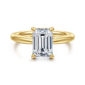 Bambi - 14K Yellow Gold Emerald Cut Solitaire Diamond Engagement Ring