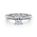 Bambi - 14K White Gold Oval Solitaire Diamond Engagement Ring