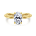 Bambi - 14K Yellow Gold Oval Diamond Engagement Ring