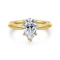 Bambi - 14K Yellow Gold Pear Shape Diamond Engagement Ring