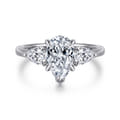 Adalia - 14K White Gold Pear Shape Three Stone Diamond Engagement Ring
