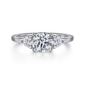 Adeline - 14K White Gold Round Three Stone Diamond Engagement Ring