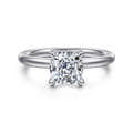 Daniele - 14K White Gold Cushion Cut Solitaire Diamond Engagement Ring