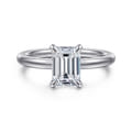 Daniele - 14K White Gold Emerald Cut Solitaire Diamond Engagement Ring