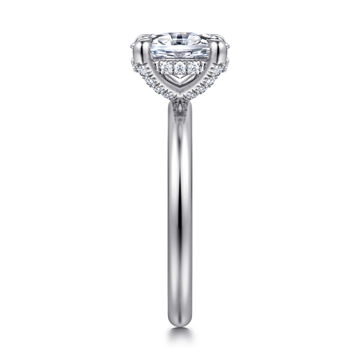 Oval Solitaire Diamond Engagement Ring in 14K White Gold, photograph 5