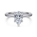Daniele - 14K White Gold Pear Shape Diamond Engagement Ring