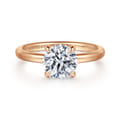 Daniele - 14K Rose Gold Round Solitaire Diamond Engagement Ring
