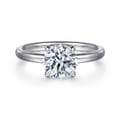 Daniele - 14K White Gold Round Solitaire Diamond Engagement Ring