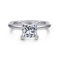 Daniele - 14K White Gold Princess Cut Solitaire Diamond Engagement Ring