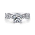 Josefina - 14K White Gold Twisted Cushion Cut Diamond Engagement Ring