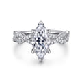 Josefina - 14K White Gold Twisted Marquise Shape Diamond Engagement Ring