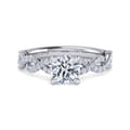 Josefina - 14K White Gold Twisted Round Diamond Engagement Ring