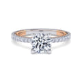 Danita - 14K White-Rose Gold Round Diamond Engagement Ring