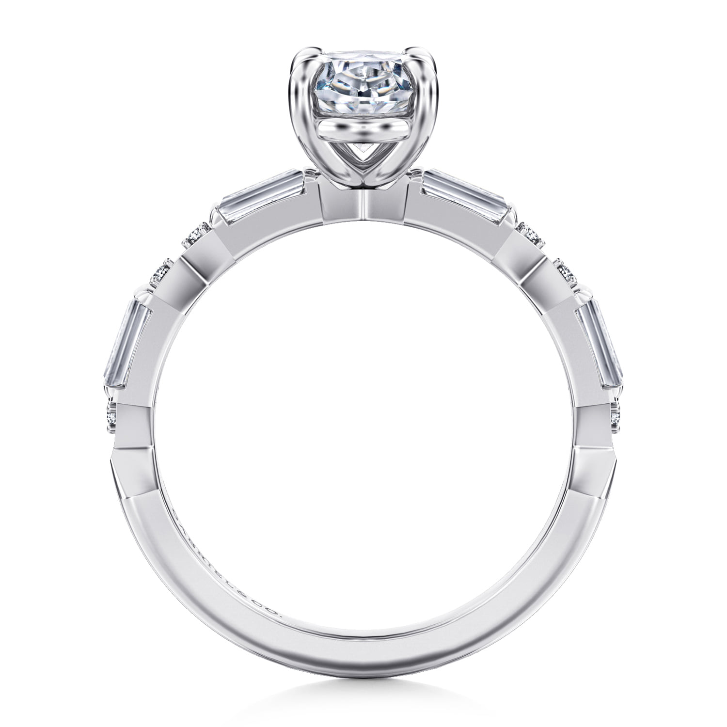Oval Diamond Engagement Ring in 14K White Gold, photograph 2