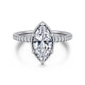 Senne - 14K White Gold Marquise Shape Diamond Engagement Ring