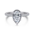 Senne - 14K White Gold Emerald Cut Diamond Engagement Ring