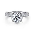 Senne - 14K White Gold Round Hidden Halo Diamond Engagement Ring
