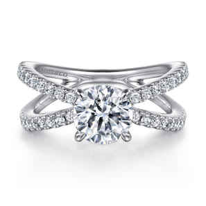 Round Split Shank Ring in 14k White Gold | Gabriel & Co. ER16182R6W44JJ