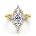 Emarie - 14K Yellow Gold Marquise Shape Halo Diamond Engagement Ring