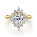 Emarie - 14K Yellow Gold Oval Halo Diamond Engagement Ring