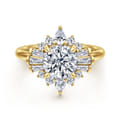Emarie - 14K Yellow Gold Round Halo Diamond Engagement Ring