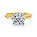 Emersin - 14K White-Yellow Gold Twisted Round Diamond Engagement Ring