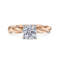 Emersin - 14K White-Rose Gold Twisted Round Diamond Engagement Ring