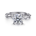 Emersin - Platinum Twisted Round Diamond Solitaire Engagement Ring