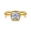 Deedie - 14K Yellow Gold Cushion Cut Diamond Engagement Ring