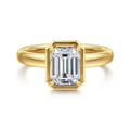 Deedie - 14K Yellow Gold Emerald Cut Diamond Engagement Ring