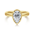 Deedie - 14K Yellow Gold Pear Shape Diamond Engagement Ring