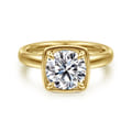 Deedie - 14K Yellow Gold Bezel Prong Round Diamond Engagement Ring