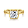 Deedie - 14K Yellow Gold Princess Cut Diamond Engagement Ring