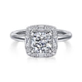 Cammie - 14K White Gold Halo Cushion Diamond Engagement Ring