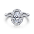 Cammie - 14K White Gold Halo Oval Diamond Engagement Ring