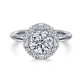 Cammie - 14K White Gold Halo Round Diamond Engagement Ring