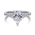 Wave - 14K White Gold Pear Shape Diamond Engagement Ring