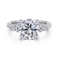 Wave - 14K White Gold Round Diamond Engagement Ring