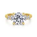 Wave - 14K Yellow Gold Round Diamond Engagement Ring