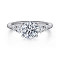 Wave - 14K White Gold Round Five Stone Diamond Engagement Ring