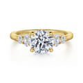 Wave - 14K Yellow Gold Round Diamond Engagement Ring