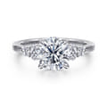 Wave - 14K White Gold Round Diamond Engagement Ring