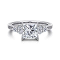Wave - 14K White Gold Princess Cut Diamond Engagement Ring
