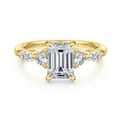 Cian - 14K Yellow Gold Emerald Cut Five Stone Diamond Engagement Ring