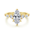 Cian - 14K Yellow Gold Marquise Shape Five Stone Diamond Engagement Ring