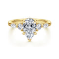 Cian - 14K Yellow Gold Pear Shape Five Stone Diamond Engagement Ring