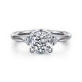 Blaise - 14K White Gold Cushion Cut Three Stone Diamond Engagement Ring