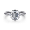 Blaise - 14K White Gold Emerald Cut Three Stone Diamond Engagement Ring