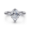 Blaise - 14K White Gold Pear Shape Three Stone Diamond Engagement Ring