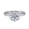 Blaise - 14K White Gold Round Three Stone Diamond Engagement Ring
